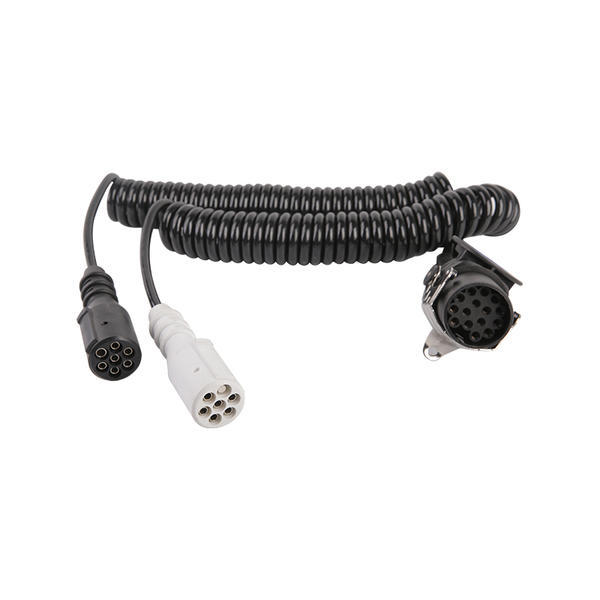 7 Pole PU spiral coil ,one is 15pin plug, the other two are 24v plastic plugs, cable length 1m,2m,3m..JH047-G