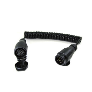 7pole PU Spiral Coil 6x1+1x1.5mm2 with 13pin plastic plug and 13pin plastic socket. Cable length 1m, 2m,3m.....JH008-Z 