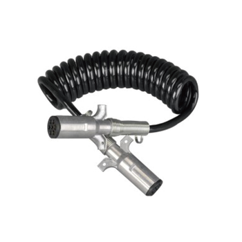 Black Spiral Coil with two metal plugs 24V, pin screw type; cable length 1m 2m 3m.......JH091-C 