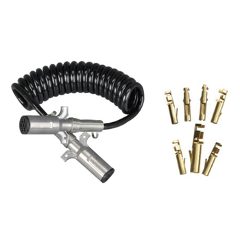 Black Spiral Coil with two metal plugs 24V, pin crimp type; cable length 1m 2m 3m.......JH091-D 