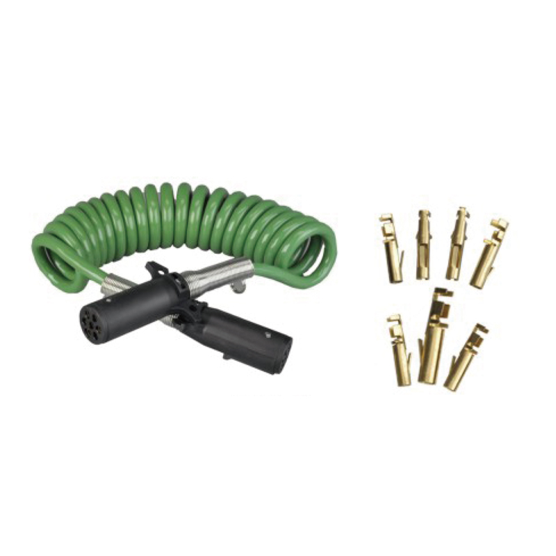 Green Spiral Coil with two plastic plugs 24V, pin crimp type; cable length 1m 2m 3m......JH092-B 
