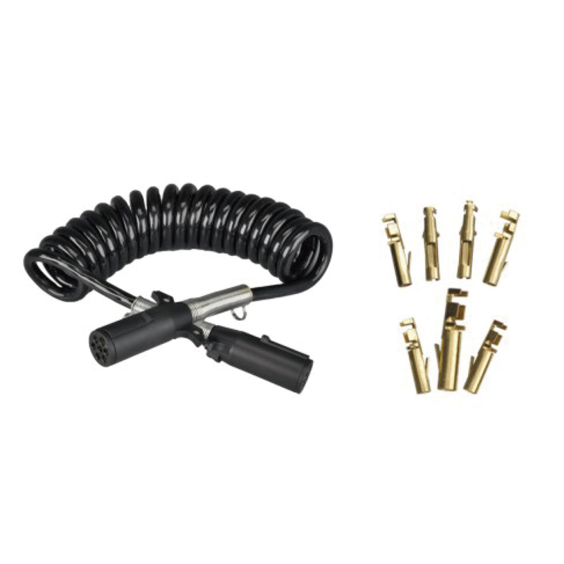 Black Spiral Coil with two plastic plugs 24V, pin crimp type; cable length 1 m 2m 3m.......JH092-D 